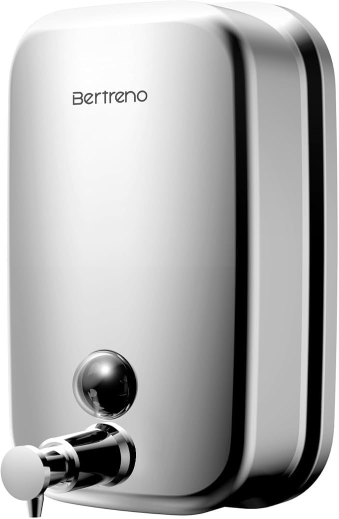 Commercial Soap Dispenser Wall Mount Stainless Steel Soap Dispensers Liquid Manual Anti-Leak Pump Hand Soap Dispenser for Bathroom Kitchen Silver (28 fl.oz./800ml)