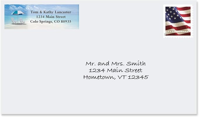 Colorful Images Calm Seas Rolled Personalized Return Address Mailing Labels with Dispenser, Customize with Name & Shipping Address, 500 ¾” x 2½” Self Adhesive, Easy Peel Label Roll