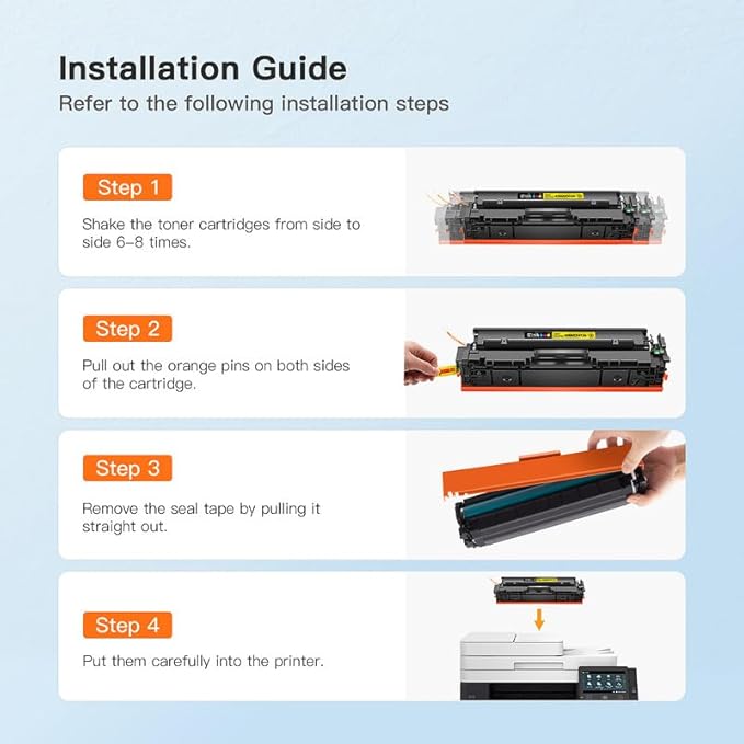 E-Z Ink 410A Toner Cartridge High Yield Replacement for HP 410A CF410A 410X CF411A CF412A CF413A for HP Color Laserjet Pro MFP M477fnw Toner M477fdw M477fdn M452dn M452nw M477 Printer (4-Pack)