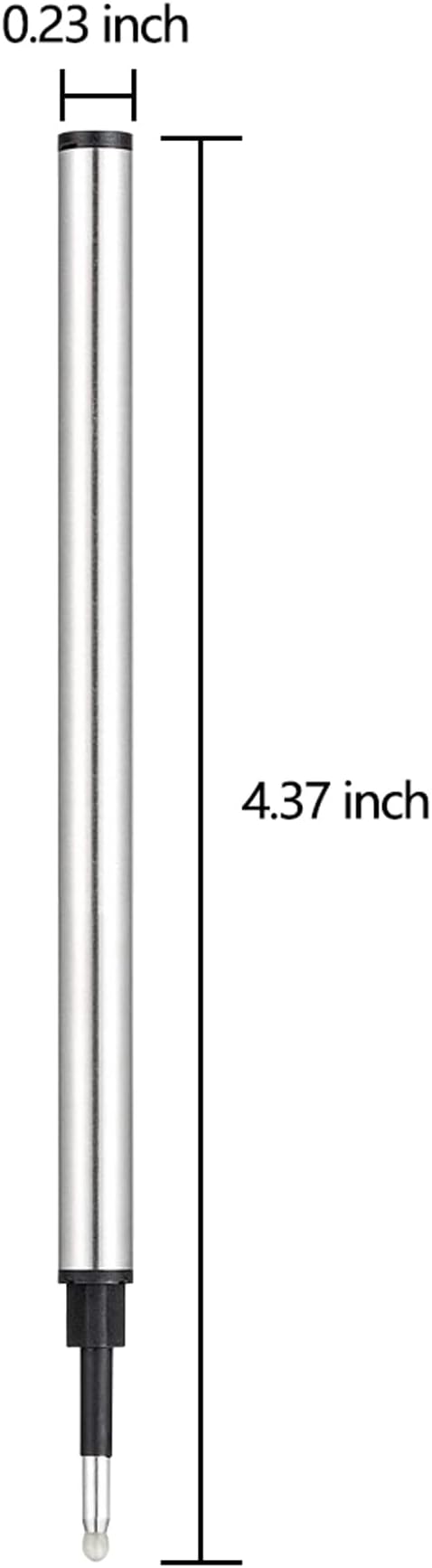 DunBong Rollerball Pen Refills, Roller Ball Fine Point 0.5mm, Red Ink Refill Pack of 5 - Replaceable Ballpoint Pen Refills Medium Point (Red)