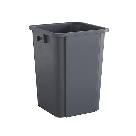19 Gallon Grey Square Commercial Trash Can
