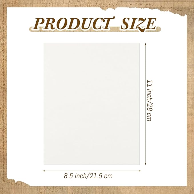 Epakh 200 Sheets Old Age Parchment Paper 8.5 x 11 Inch Standard Letter Vintage Colored Old Parchment Semblance Double Side Printing Paper(White)