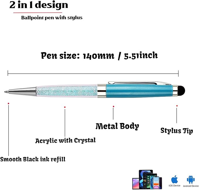 Custom Name Pens, Personalized Ballpoint Pen with name Stylus Pens, Ballpoint pens, Gift Pen for Business Christmas, Graduation, Anniversary, Office 12pcs/Pack