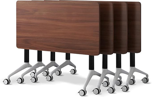 Conference Room Table with Flip-Top Design for Dynamic Meetings, Business Table Computer Desk with Heavy-Duty Frame,Foldable Seminar Meeting Tables for Home Office (4, A, 61IN)