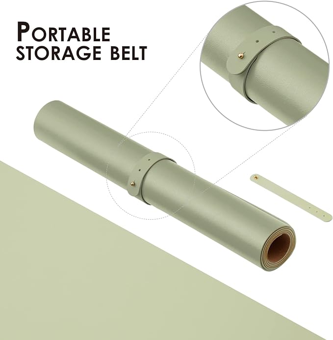 Cork Desk Mat - Dual-Sided Desk Pad for Office and Home - Desk Organization and Accessories - Ideal for Large Mouse Pad and Desk Mats on Top of Desks(Light Green,80cmx 40cm)