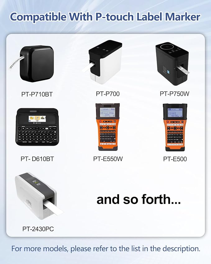 Cruxer 10 Pack Replacement for P-Touch TZe-251 TZ-251 TZe251 Black on White 24mm 0.94 Laminated Label Tape Compatible with Ptouch PT-D600 P700 P750W P710BT 2430PC P900W E500 P950NW Maker