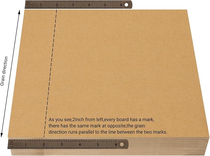 25 Pcs Book Board, Binder Board, Cover Board, Heavy Duty Chipboard for Book Binding, DIY Cardboard (Brown, 12 x 12 Inch 80PT)