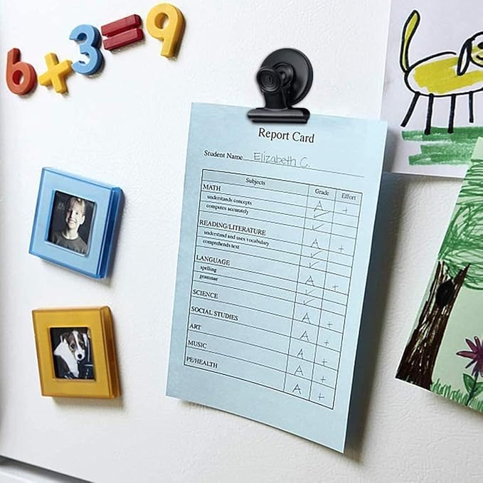 Grtard 50 Pack Magnetic Clips Heavy Duty, Black Magnet Clips for Fridge, Refrigerator Magnets, Strong Magnetic Clip, Scratch Free Magnets with Clip for Whiteboard, Refrigerator, Cruise, Locker