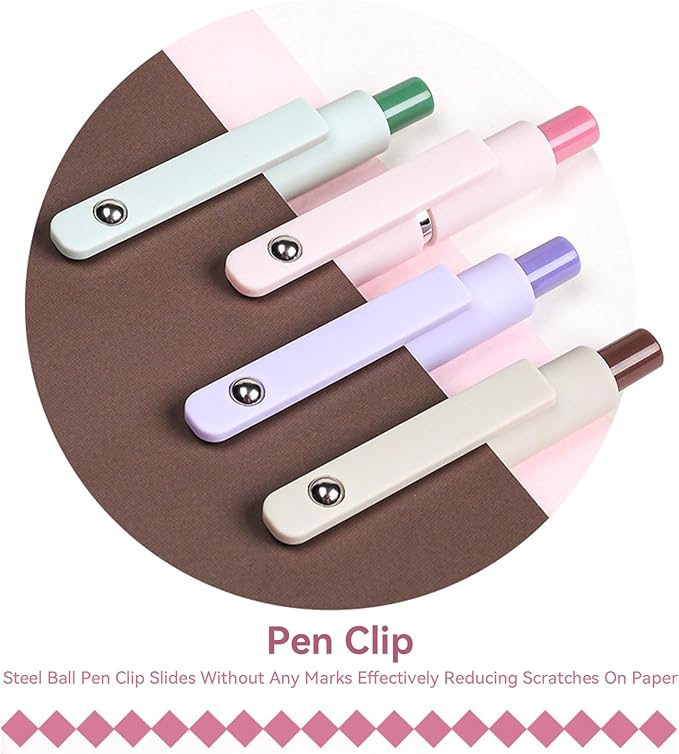 Gel Pens, 5Pcs 0.5mm Fine Point Pens With Smooth Wirting,Quick Dry Aesthetic Pens For Journaling, Ballpoint for Office School Supplies,Gifts for Women Men Student(Geometric Multicolor)