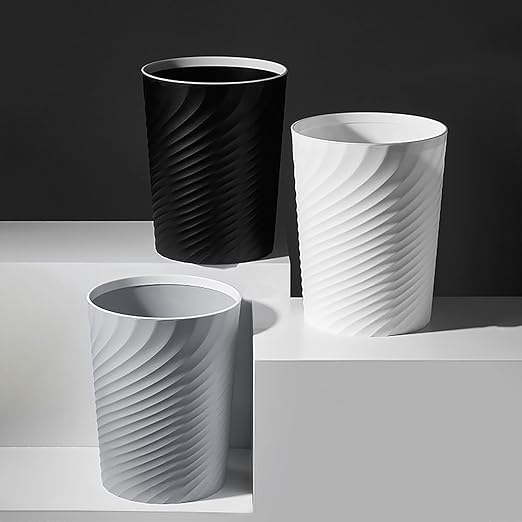 Bathroom Trash Can 1.8 Gallon Waste Basket 2 Pack Small Garbage Can for Toilet Office Bedroom, White