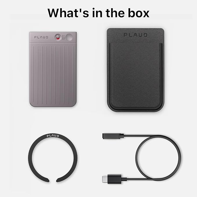 AI Voice Recorder, Note Voice Recorder w/Case, App Control, Transcribe & Summarize with AI Technology, Support 112 Languages, 64GB Memory, Audio Recorder for Lecture, Meeting, Call, Interview