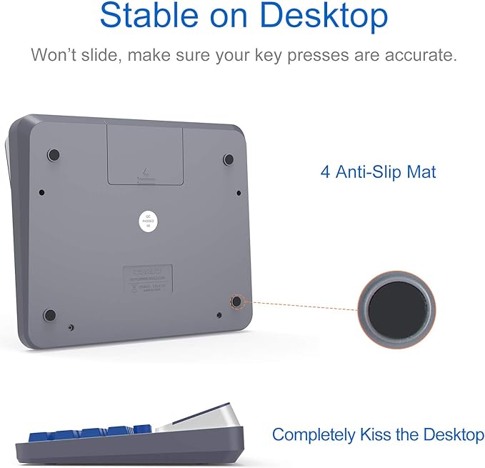 Desktop Calculator Extra Large 5in LCD Display 12-Digit Big Button Giant Accounting Calculator, Battery & Solar Powered, for Office Business & Home(OS-6815)