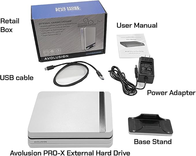 Avolusion PRO-X Series USB 3.0 External Hard Drive for WindowsOS Desktop PC/Laptop (White) - (22TB) (Renewed)