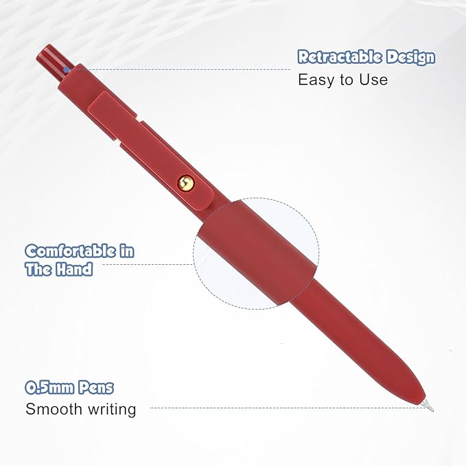 Gel Pens 6Pcs, 0.7mm Smooth Writing Black Ink Pens for Journaling, Cute Aesthetic Office Desk Accessories, School Supplies, Gift for Students & Artists (6Pcs Vintage-Black Ink)