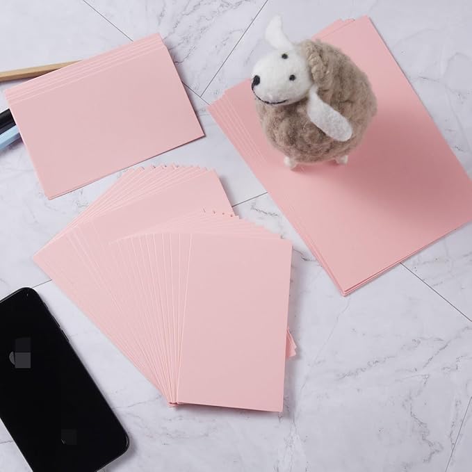 50 Sheets Blank Cardstock Paper 250 GSM Thick Heavy Cards Stock for DIY Art Projects, Card Making, Postcards, Greeting Cards, Birthday Party, Wedding Invitation (Pink, 4x6 inches)