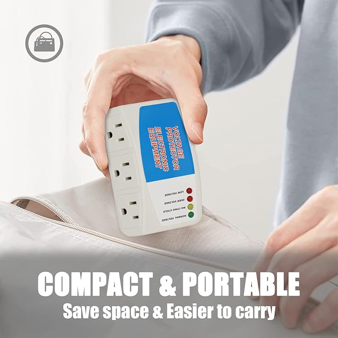 BSEED Surge Protector Home Appliance,3 Outlet Power Surge Protector, Voltage Protector Brownout Surge Refrigerator 1875 Watts,120V 15A(4Pack)