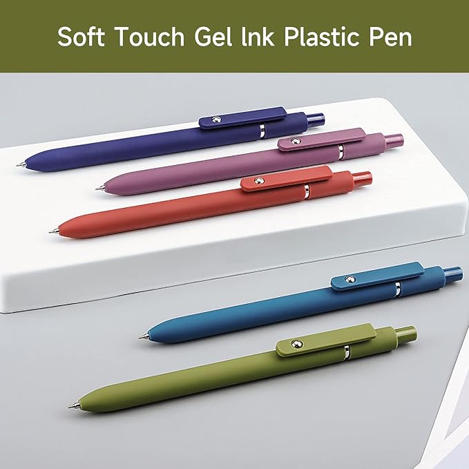 Gel Pens, 10 Pcs 0.5mm Fine Point Smooth Writing Pens High-End Series Black Ink Pens for Journaling Note Taking, School Office Supplies for Women Men (10 Pcs Mixed colors)