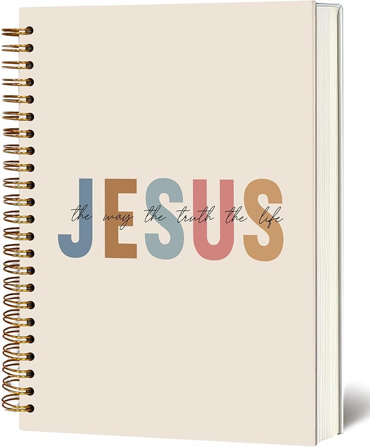 Bible Notebook, A5 Spiral Christian Journal with Floral Pink Butterfly Notebook, Bible Verse Jesus, Inspirational Notebooks for Women, Bible Study, Gift for Birthday Christmas, Office Supplies