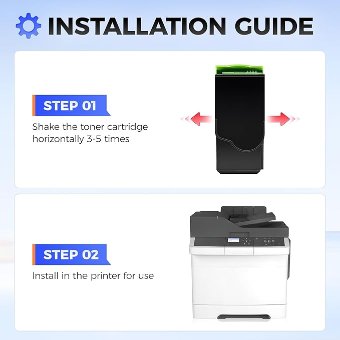 80C10K0 80C10C0 80C10M0 80C10Y0 Toner Cartridge Set 4-Pack Replacement Compatible with Lexmark CX310N CX310DN CX410E CX410DE CX410DTE CX510DE CX510DTHE CX510DHE Printer Ink Black Cyan Magenta Yellow