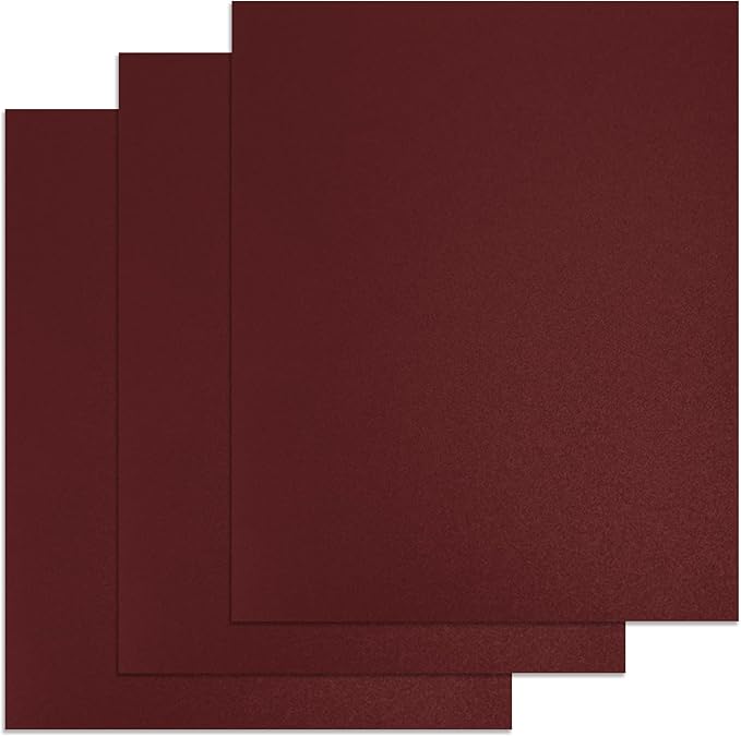 Binditek 25 Pack 12 Mil Sand-Textured Polycover - Plastic Binding Cover for Business Reports and Proposals - Lightly Sanded Finish - Square Corners, Un-Punched, Maroon Color, Office Supplies