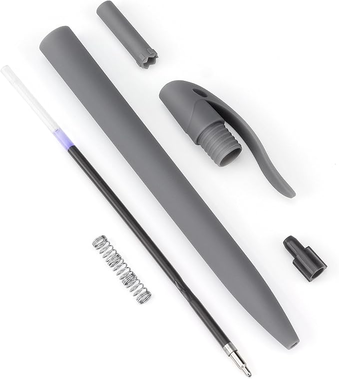 Bribobo 8 Pack Ballpoint Pens Retractable No Bleed Black Click Pens, Pens Medium Point, Smooth Ink Pens, 1.0MM Black Ink, Grey