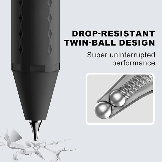 12 Pack Black Pens - 0.7mm Gel Pens Black Ink Quick-Drying Smooth Writing - Comfort Grip Retractable Pen for Journaling, Cute School & Office Supplies Home Work (12 Count, Black Ink)