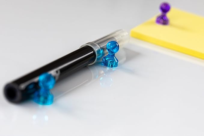 56 Colorful Magnets for Whiteboard | 7 Assorted Color Strong Push Pin Magnets | Perfect Magnetic Push Pins to use as Refrigerator Magnets, Whiteboard Magnet, Classroom Magnet