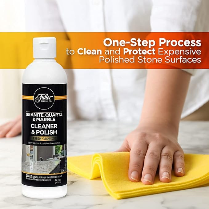Fuller Brush Countertop Cleaner & Polish - Multi Surface Cleaner - Cleans, Polishes and Protects Granite Quartz Marble Glass Laminates Metal and Other Surfaces Refreshing Orange Scent Removes Odor (6 Pack)