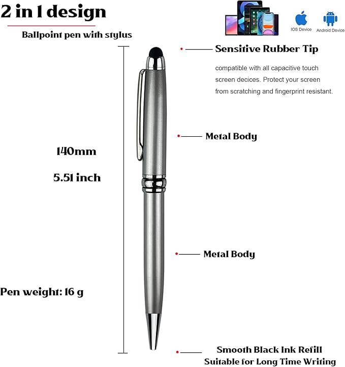 Ancolo Personalized Ballpoint Pens Medium Point Engraved with Your Message, Team Name, Phone Number Name pens For journaling and office writing - Gift for Men and Women 10 Pens/Box