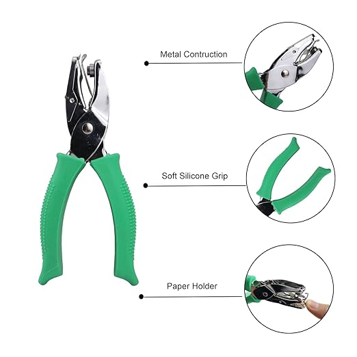 1/6 Inch Square Shape Hole Puncher, Handheld Single Hole Paper Punch, One Hole Paper Punch for DIY Craft Paper Scrapbook Puncher Hand Tool