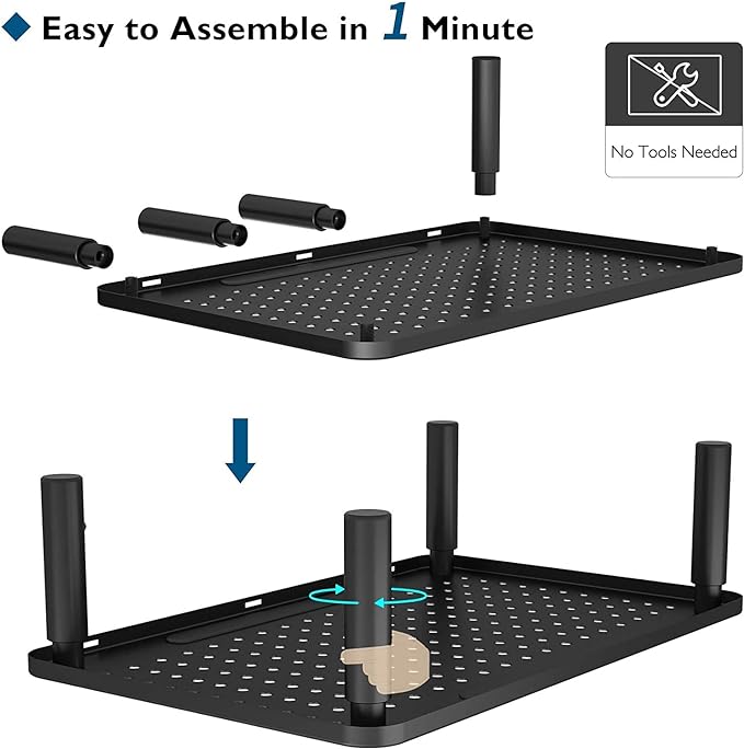BONTEC 2 Pack 3 Height Adjustable Monitor Stand Riser with Pen Holder, Ergonomic Metal Laptop Stand with Cable Management, Desktop Stand for Computer, Printer, Monitor, Laptop, Black Steel, 14.5 in