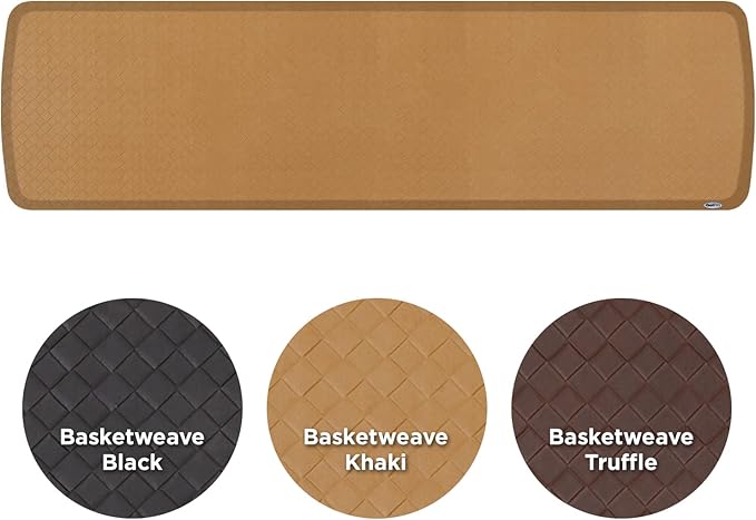 GelPro Elite Premier Gel & Foam Anti-Fatigue Kitchen Floor Comfort Mat, 20" x 72", Basketweave Khaki