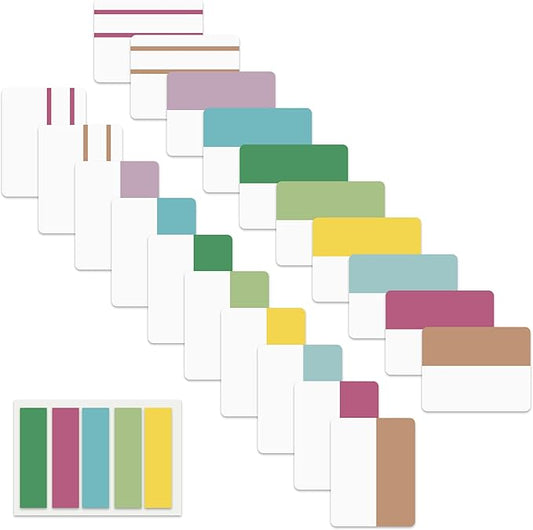 ELII 500 PCS Sticky Index Tabs 21 Sets, Colorful Book Tabs Sticky Tabs for Notebooks, Page Tabs for Binders, Page Markers Notebook Tabs