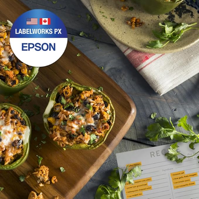 Epson LABELWORKS 218BMYPX Genuine PET (Polyester) Tape Cartridge - Black on Matte Yellow Designer Craft Label Maker Tape - 3/4" (18MM) Wide, 26'