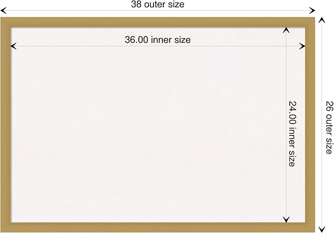 Amanti Art White Cork Board for Wall, 26x38 Vision Board with Gold Frame, Large Corkboard Office Decor for Home Organization, Casual Corkboard Pinboard to display items for home organization