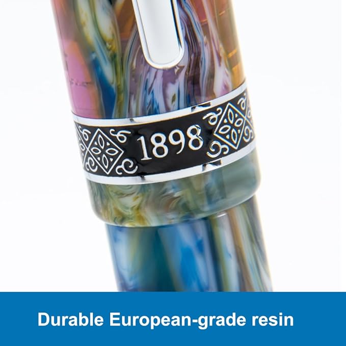 Conklin 1898 Fountain Pen, Misto Green - Fine Nib | Luxury Writing Instrument with Unique Resin Blend | JoWo Stainless Steel Nib Made in Germany | Ideal Gift for Pen Lovers