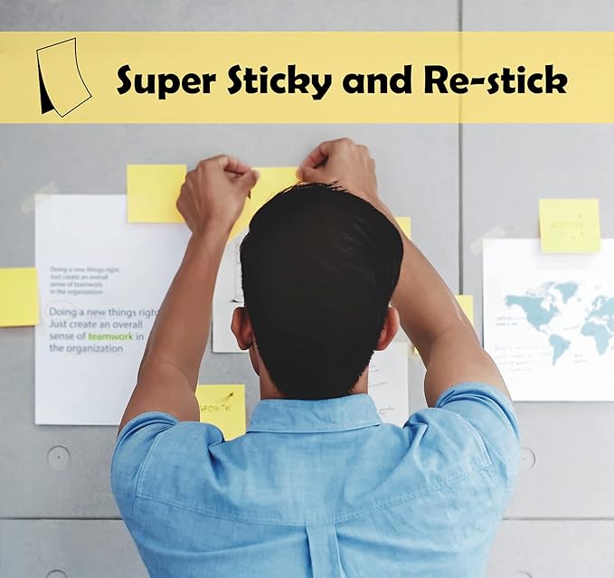 24 Pads Mini Sticky Notes,2 x 1.5 Sticky Notes Small,2400pcs Notes Pads,Strong Self-Adhesive Notes,Yellow Bulk Tiny Pads Easy to Post Notes for Office Supplies,School,Daily Life(100 Sheets/Pad)