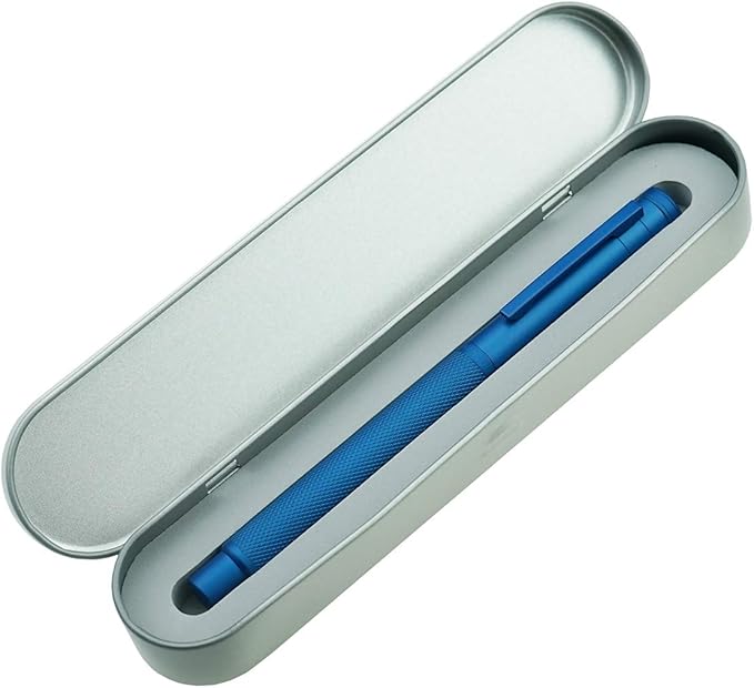 Asvine Blue Forest Fountain Pen Fude Pen Bent Nib, Classic Design with Converter and Metal Pen Case, The Light of Hope Serise