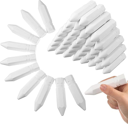 Fulmoon 40 Pcs Jumbo Sidewalk Chalk for Kids Outdoor Art Non Toxic Large Washable Street Chalk for Adults Drawing Painting Classroom (White,Hexagon)