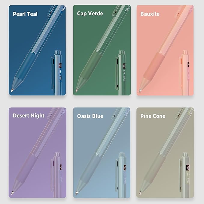 Gel Pens, 6 Pcs 0.5mm Black Ink Pens Fine Point Smooth Writing, High-End for Journaling Note Taking, Cute Office School Supplies Gifts for Adults