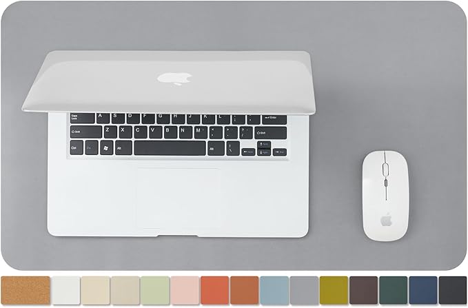 Cork Desk Mat - Small Dual-Sided Desk Pad for Office and Home - Desk Organization and Accessories - Ideal for Large Mouse Pad and Small Desk Mats on Top of Desks(Gray,23.6"x 13.8")