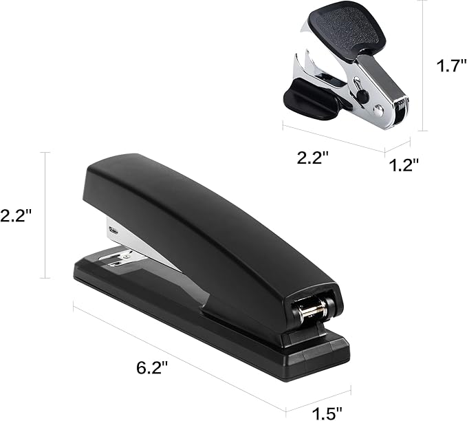 Deli Stapler, Desktop Stapler, Office Stapler, 25 Sheet Capacity, Includes 1000 Staples and Staple Remover, Black