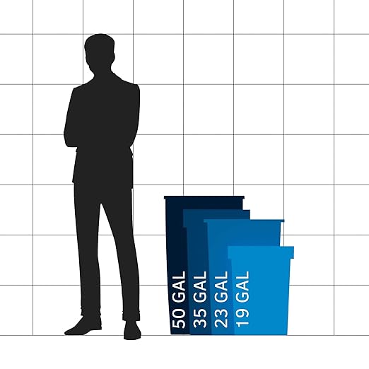 50 Gallon Black Square Commercial Trash Can