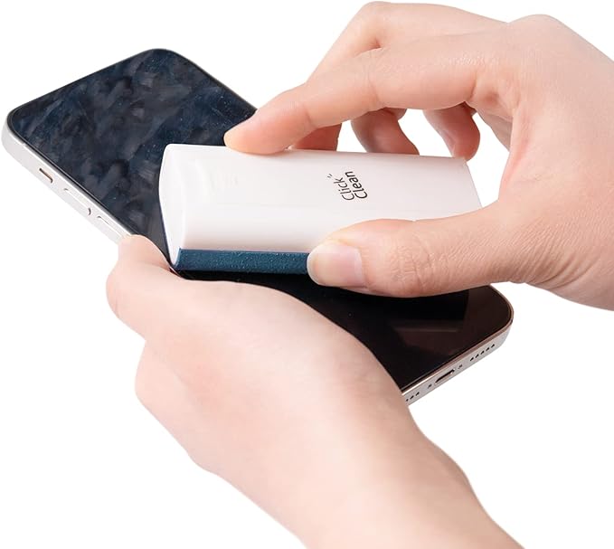 CLICK CLEAN Touchscreen Mist Cleaner, Screen Cleaner, All in One Screen Cleaner Spray with Microfiber and Phone Stand for All Phones, Laptop and Tablet Screens (Blue)