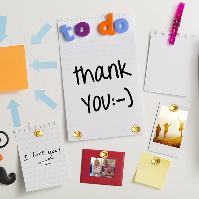 20 Pack Refrigerator Magnets - Magnetic Push Pins, Perfect for Whiteboard, Map, Office, Fridge & Kitchen Use