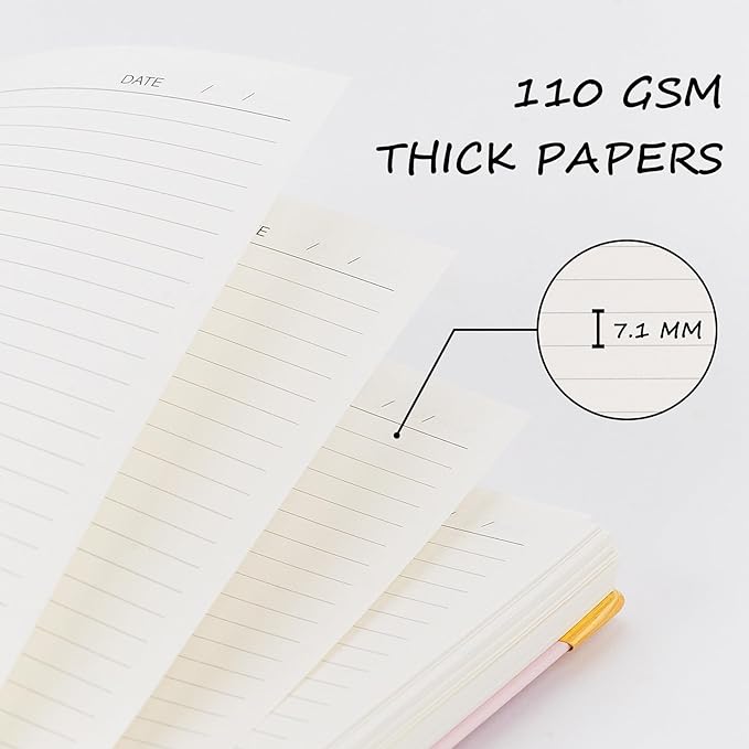 Hardcover Spiral Notebook, B5 Notebooks College Ruled, 110 GSM Thick Lined Paper Notebooks for Work, School and Travel, 300 Pages Journals for Writing, Large Journal for Women New Black B5