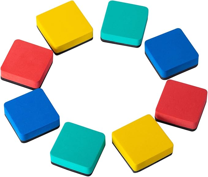 Dry Erase Erasers, Eeoyu 40 Pack Magnetic Whiteboard Dry Erasers Chalkboard Cleaner Wiper for Kids and Classroom Teacher Supplies Home and Office, 4 Colors