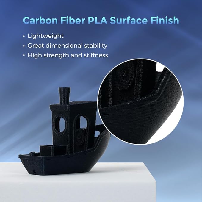 FLASHFORGE Carbon Fiber PLA Filament 1.75mm, Carbon Fiber Reinforced PLA 3D Printer Filament, 1KG Spool Dimensional Accuracy +/- 0.02mm, High Strength & High Abrasion-Resistance (PLA-CF Midnight Blue)