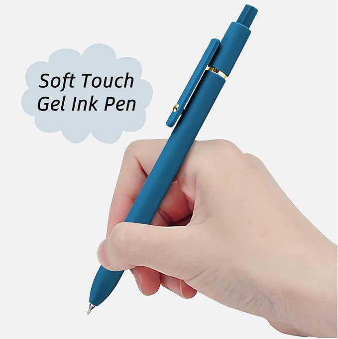 Gel Pens, 6 Pcs 0.5mm Fine Point Smooth Writing Pens Cute Pen, High-End Series Black Ink Pen for Journaling Note Taking, School Office Supplies for Women Men (6 Pcs Gold Vintage)