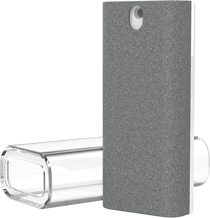 CLICK CLEAN Touchscreen Mist Cleaner, Screen Cleaner, All in One Screen Cleaner Spray with Microfiber and Phone Stand for All Phones, Laptop and Tablet Screens (Grey)